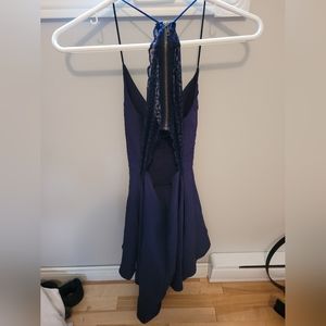 Royal blue backless grad dress